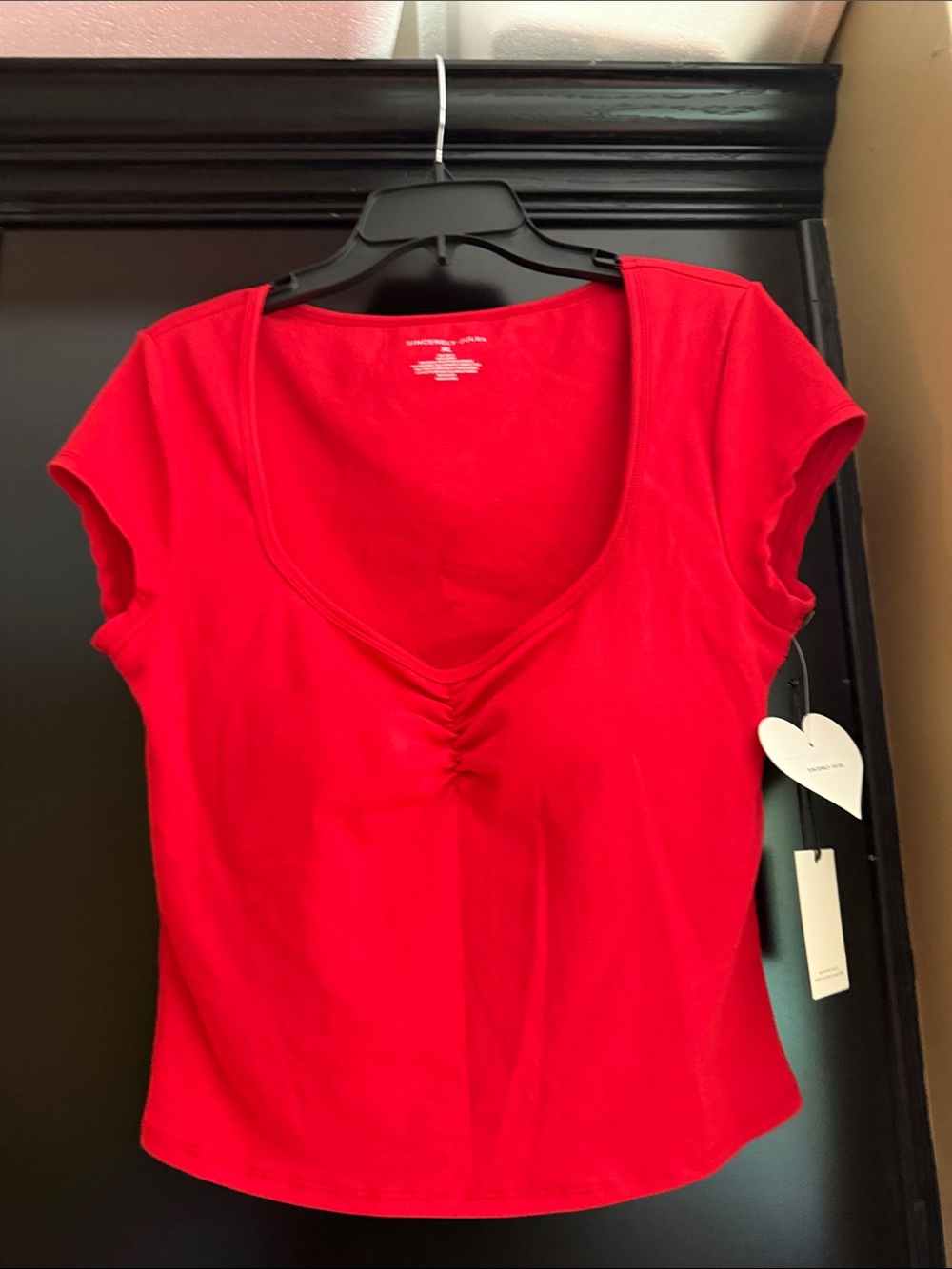 Women’s Sincerely Jules Scoop Neck Gathered Front Top Xl